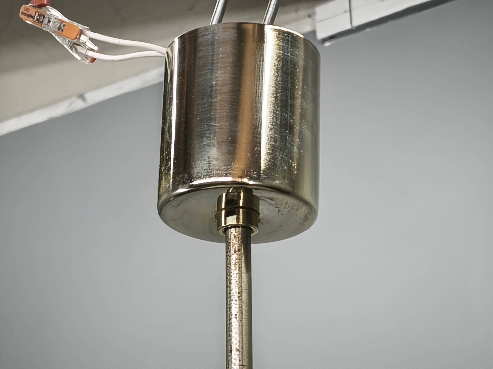 1970s Kamenicky Senov Czech Crystal Glass and Chrome Pendant Light