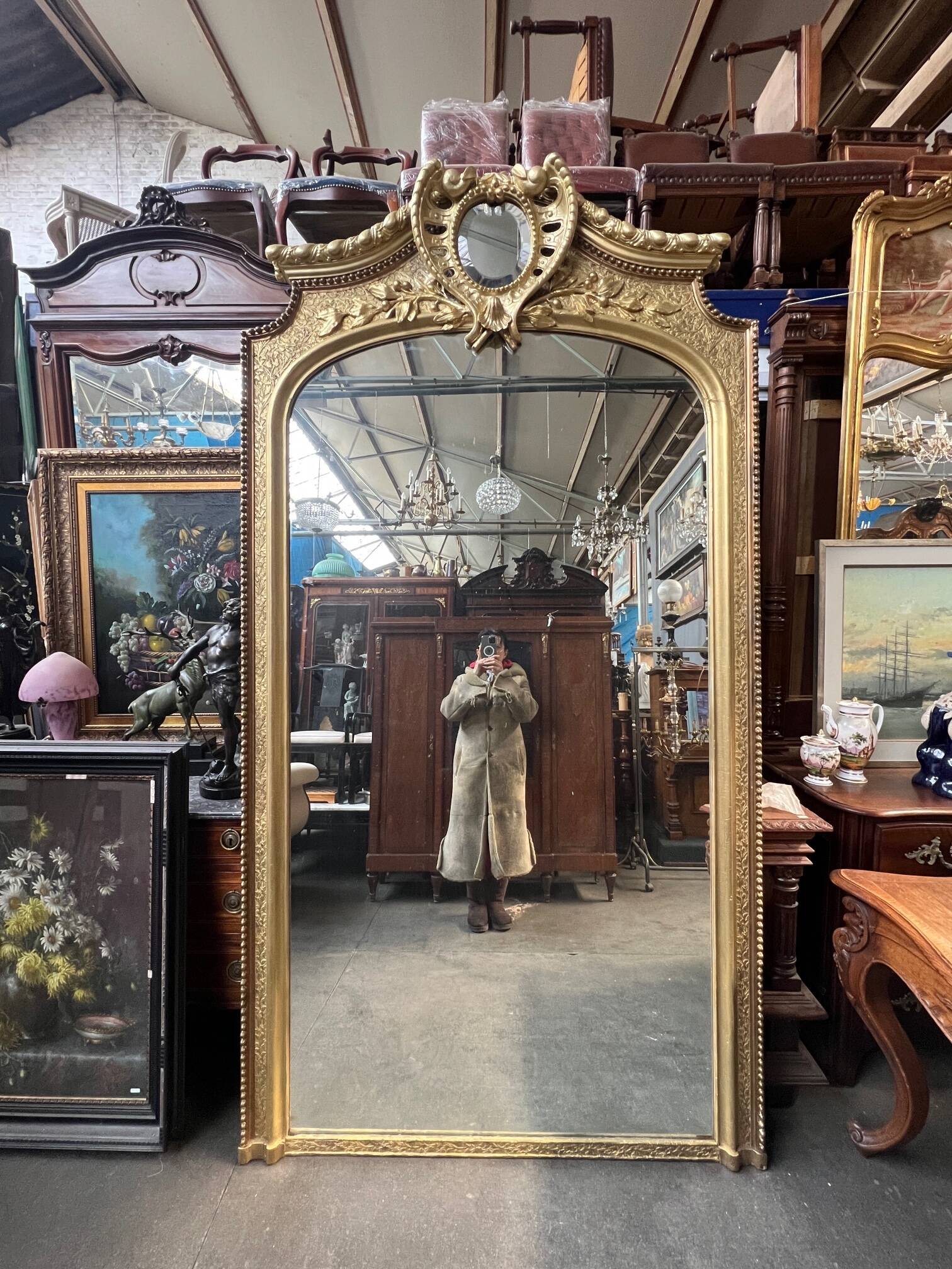 Large antique castle mirror