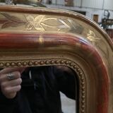 Louis Philippe period mirror with original gold leaf