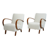 Paire de fauteuils de Jindřich Halabala, fauteuils de salon tchèques du milieu du siècle