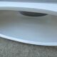 Table basse laquée blanche design Space Age forme libre vintage