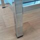Chrome metal and smoked glass console