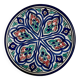 Hand painted terracotta flat plate