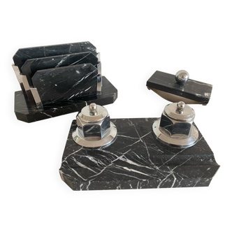 Art Deco Marble Desk Set