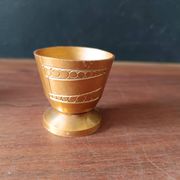 5 vintage egg cups aluminum art deco france