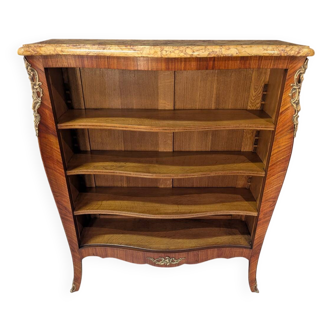 Bureau in the Louis XV style with rosewood marquetry and a marble top.