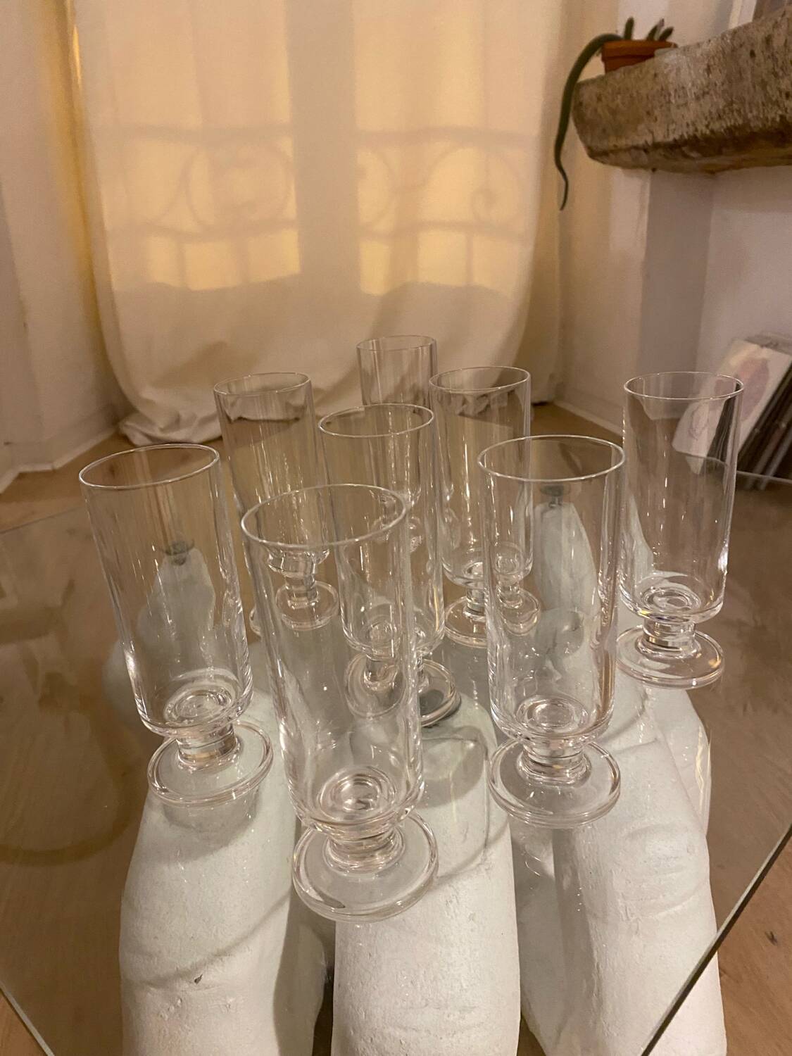 Tube champagne flutes x8