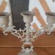 Pair candlesticks candlesticks 3 fires patina linen
