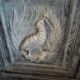 Carved two-body sideboard with 2 lions