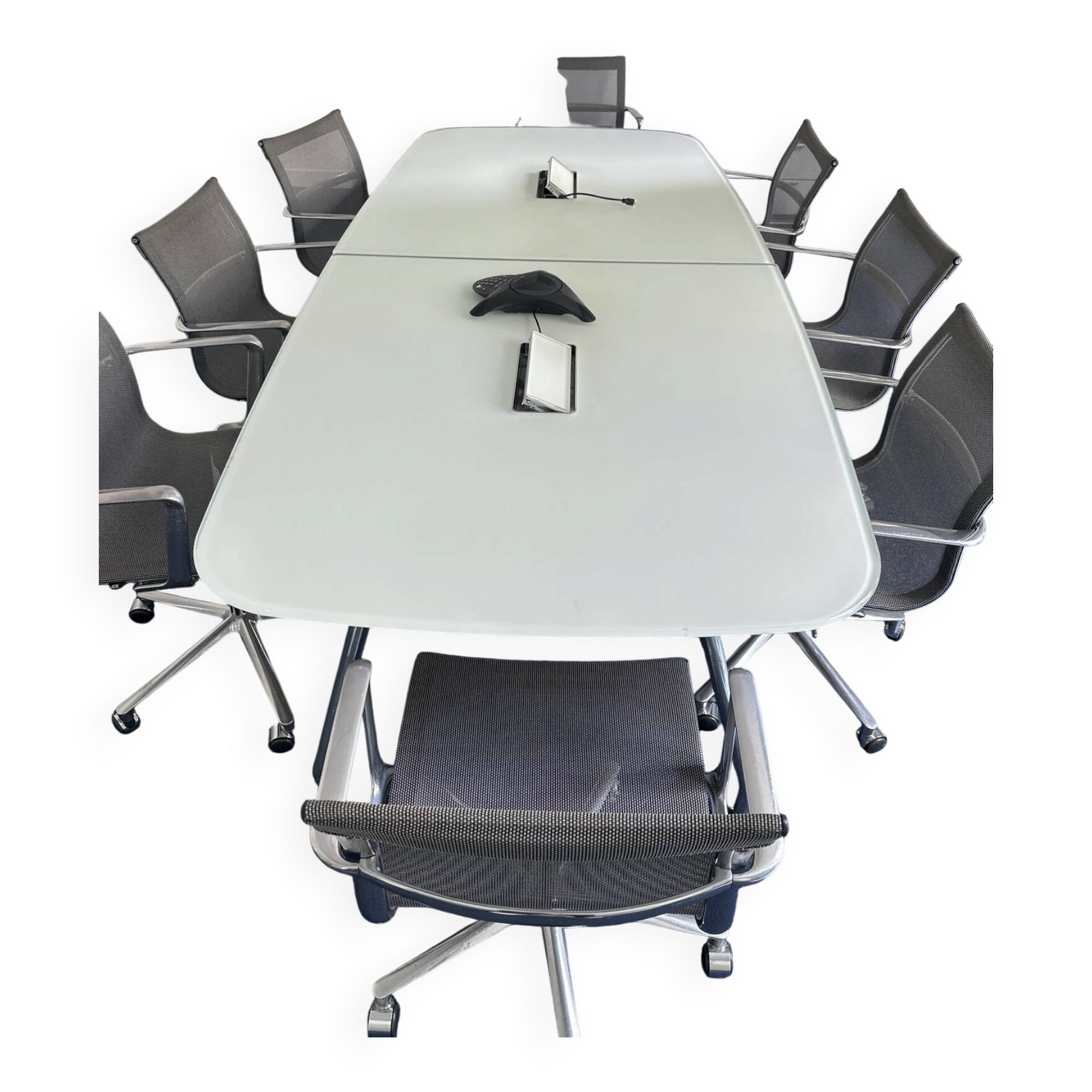 Meeting room full ICF Milano — Table NoTable white glass +