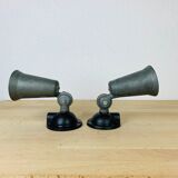 Pair of industrial metal spot wall lights in loft style.