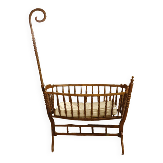 Turned wooden cradle half 20th century