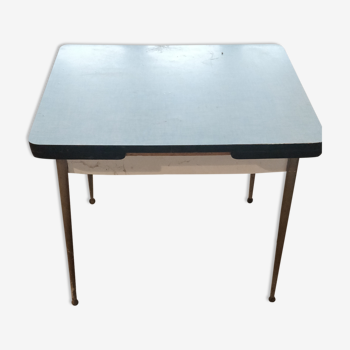 Blue formica table