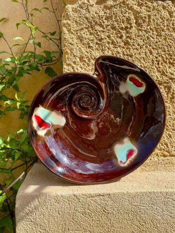 Large ceramic shell dish