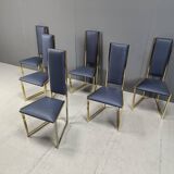 Vintage brass dining chairs set of 6 - 1970s