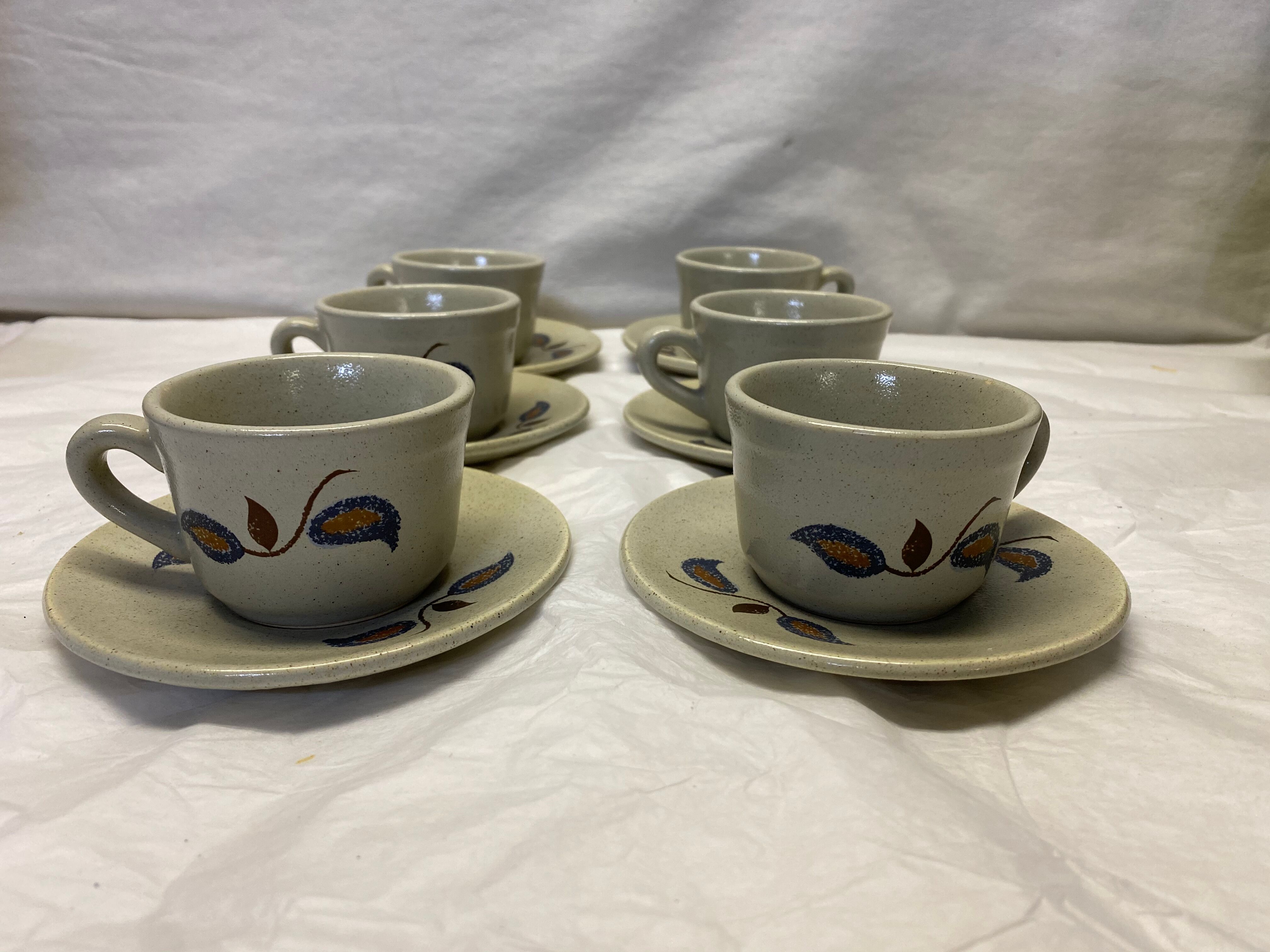 Saint Amand vintage sandstone set of 6 cups