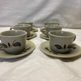 Ensemble de 6 tasses en grès vintage Saint Amand