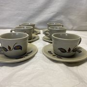 Ensemble de 6 tasses en grès vintage Saint Amand