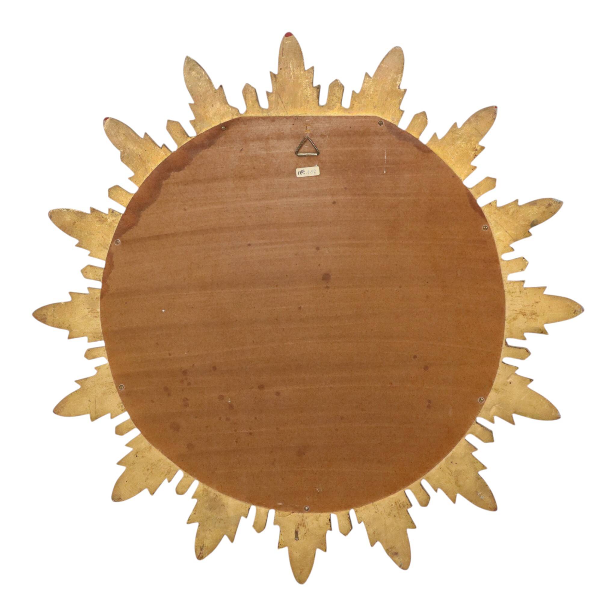Gold Leaf Sunburst Mirror (Resin, 56cm)