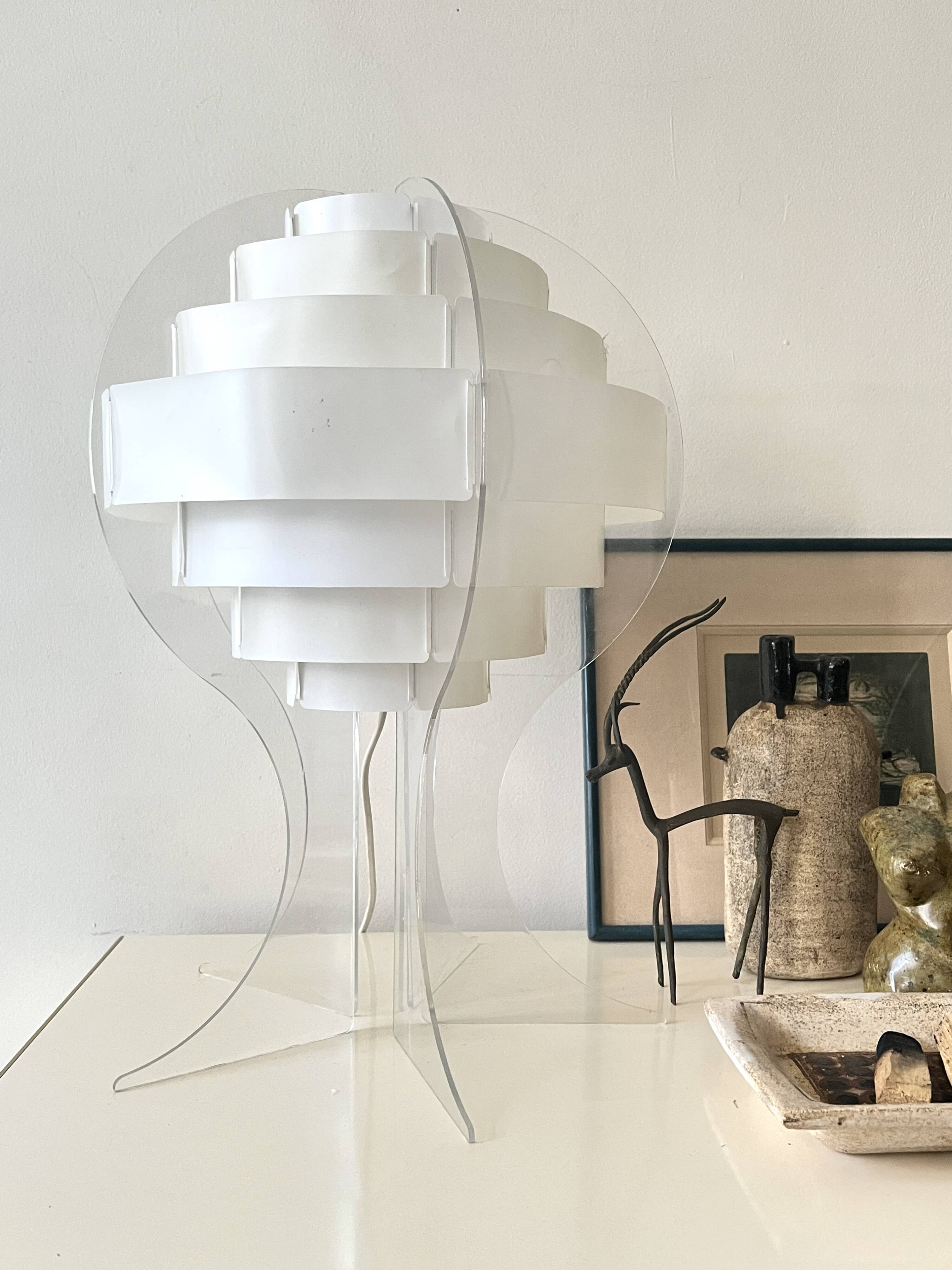 Lampe de table en plexiglas par L.BRYLLE & P.JACOBSEN, Danemark design 1960