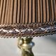 Antique petrol bronze lamp electrifiee 1920 lampshade pleated 52x26