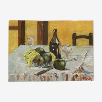 Nature morte signée huile sur toile