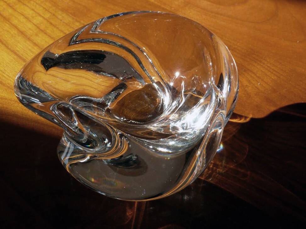 Cup • Empty Pocket • Large Vintage Ashtray • Crystal • Saint-Louis • 1970-1980