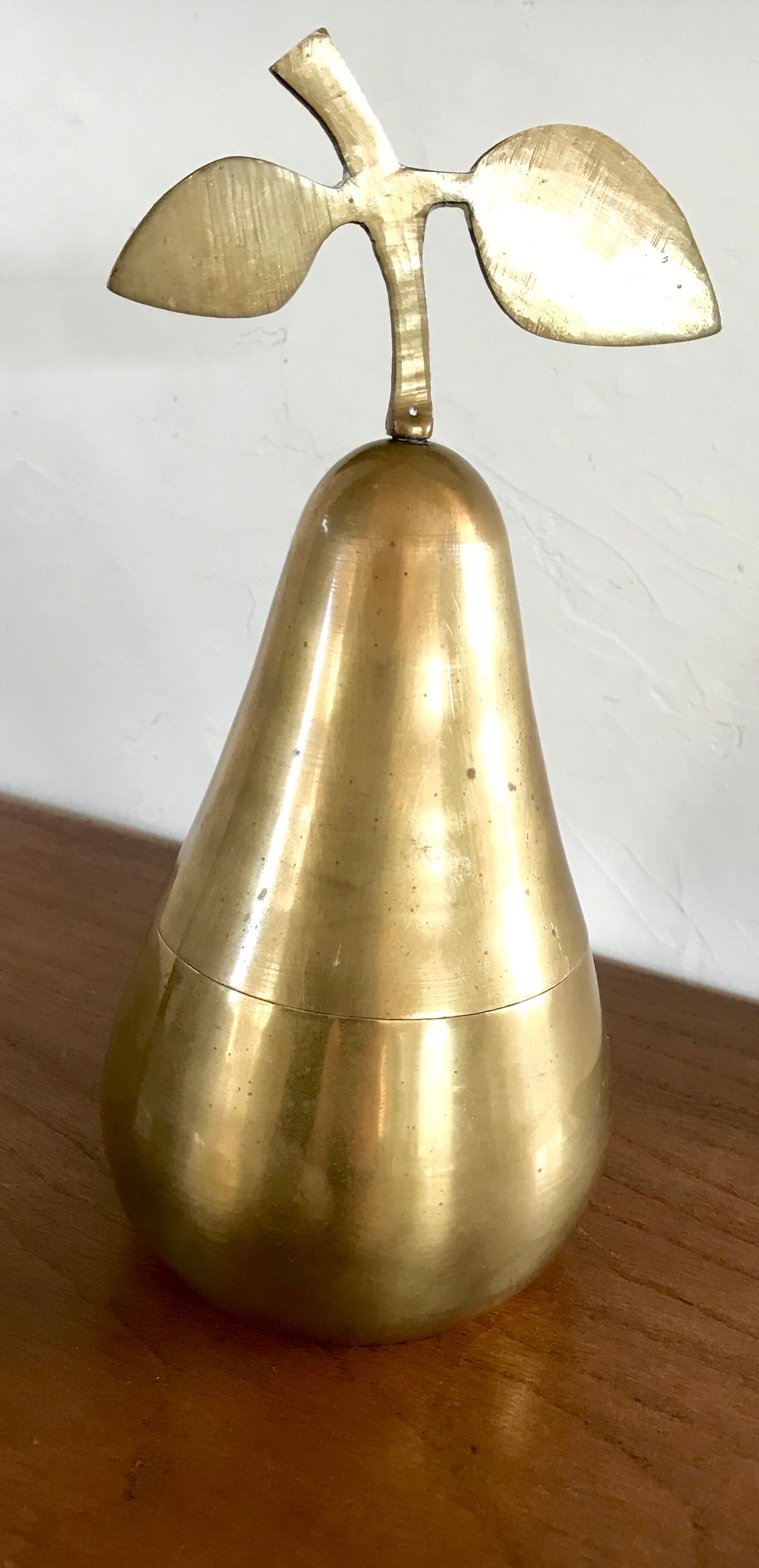 Void pear pocket vintage brass