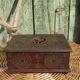 Old artisanal box in carved wood made of French (Brittany)
