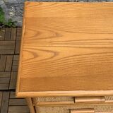 Vintage rattan and woven wicker chest of drawers 1970