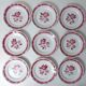 9 flat plates in FB Digoin pink earthenware