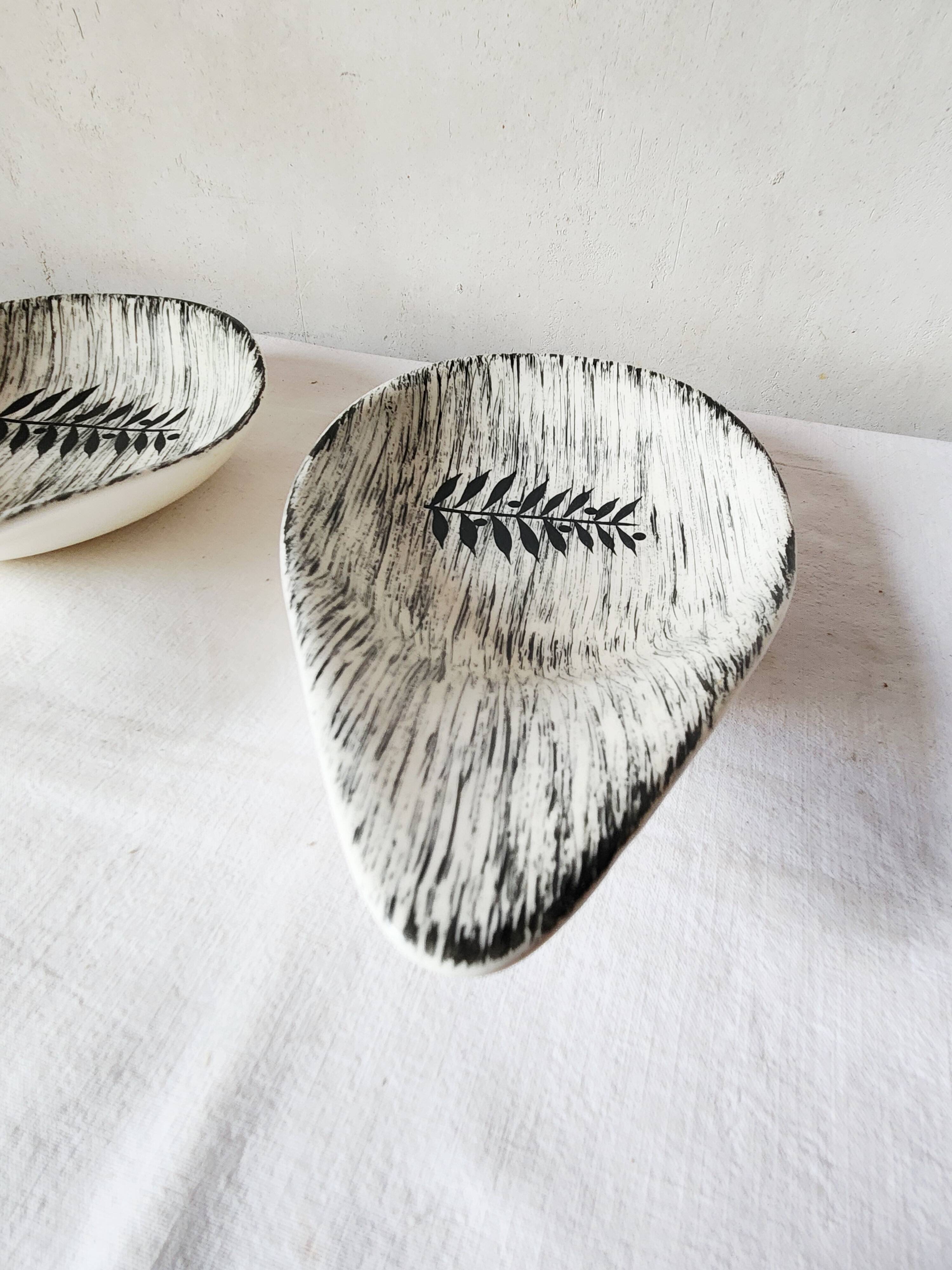 Vintage french 1960s 2x salins tolede - toledo serving bowls black olive