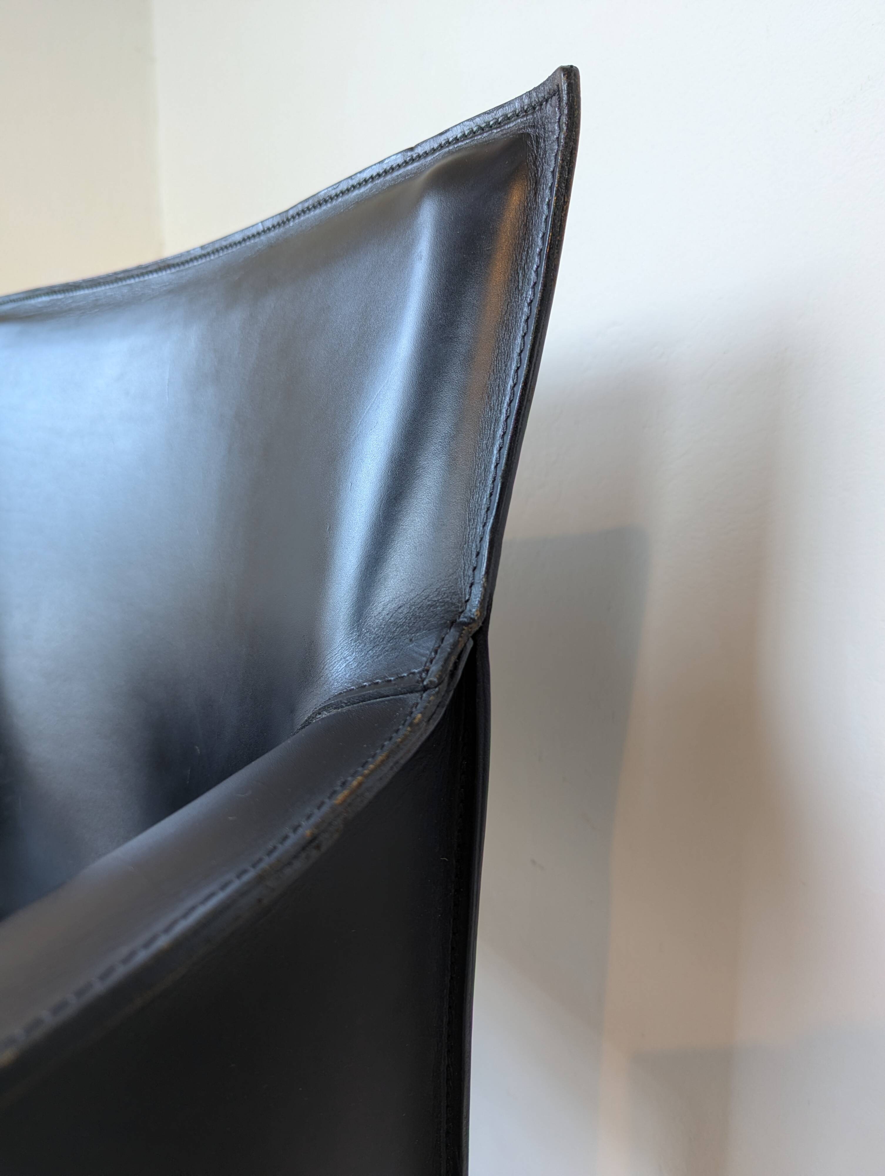 Italian designer leather bench, Enrico Pellizzoni