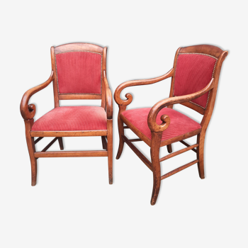 Pair of armchairs with cross XIXth