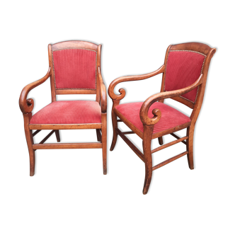 Pair of armchairs with cross XIXth