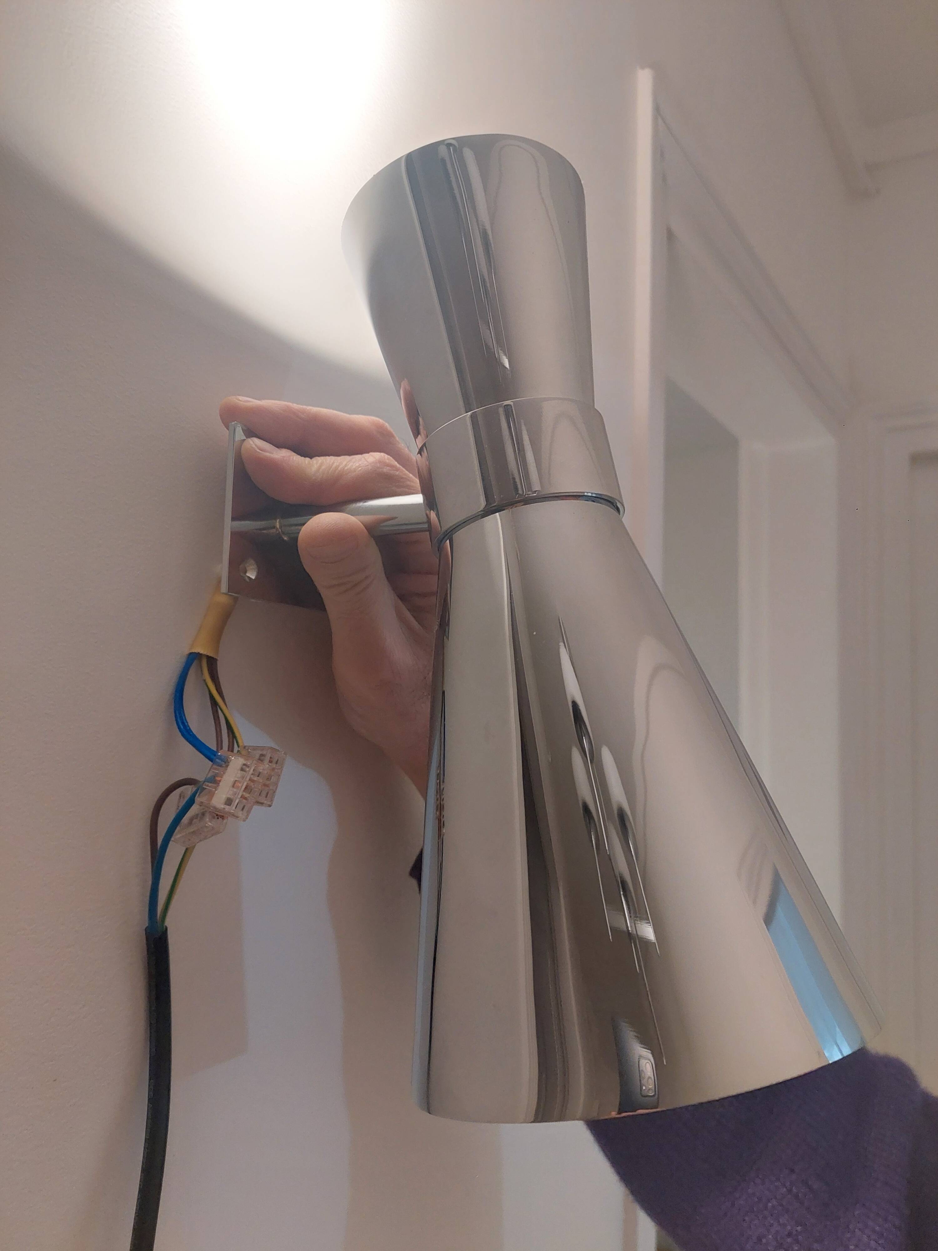 Peters Design chrome wall light