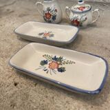 Lunch set - milk jug, sugar bowl and two dishes - vintage earthenware