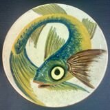 Catalan ceramic dish puigdemont fish earth enamel varnished fish