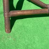 Paire de chaises longues en bambou avec cuir skai