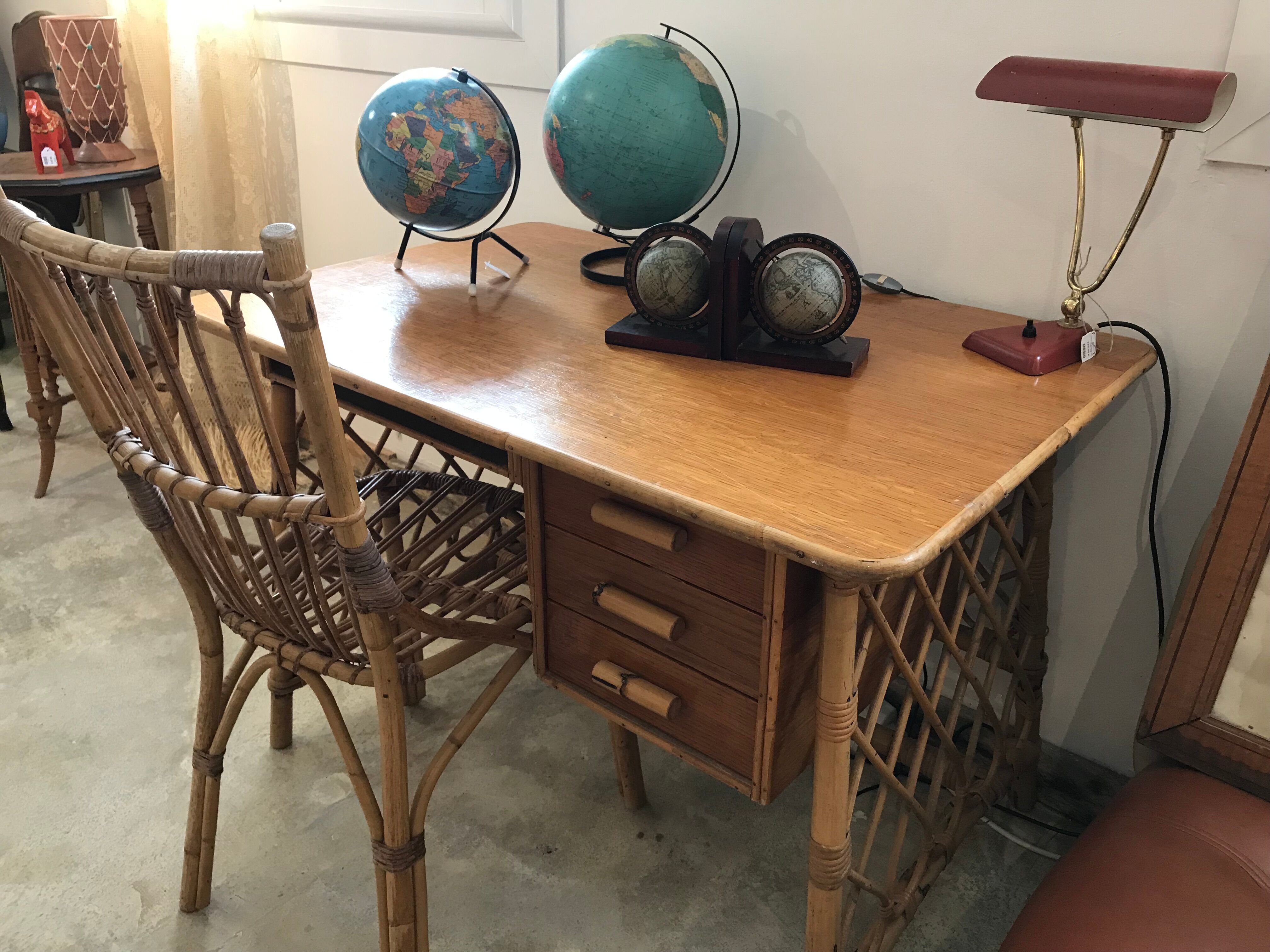 Rattan desk