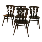 Lot de4chaises ercol fleur de lys anglaise 1960