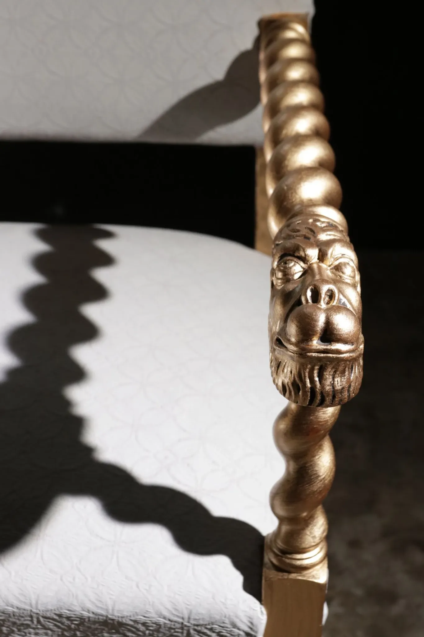 Gold and grey château armchair