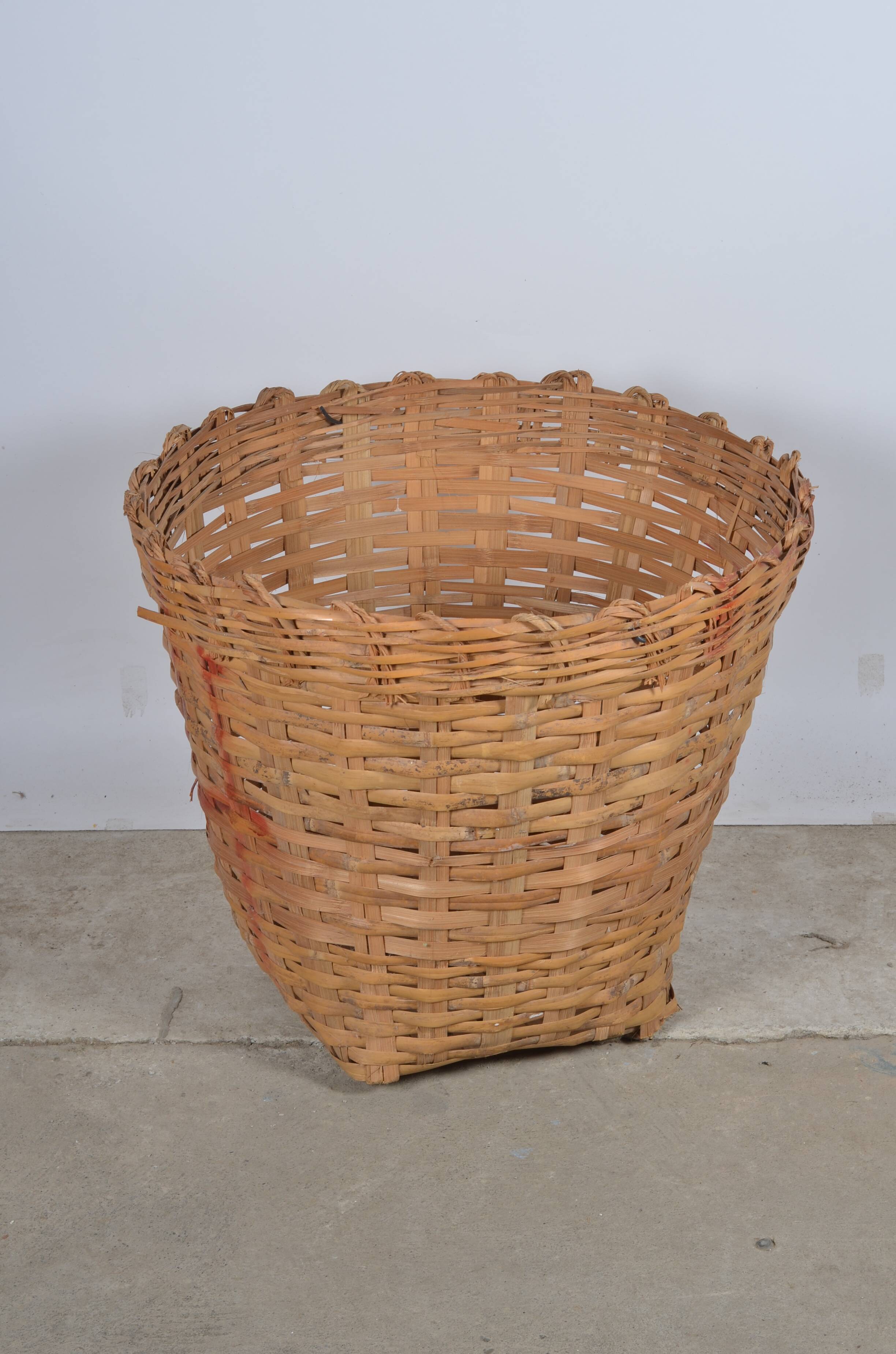 Woven bamboo basket