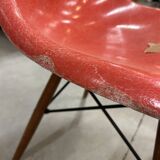 Set of 6 vintage red DSW chairs by Charles and Ray Eames