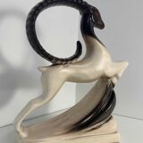 Large ceramic ram in Art Deco style by One Royal Art Art Brown and Whiting, 1960