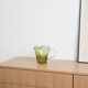 Olive green glass jug, Italian design, 1960s, made in Italy