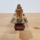 Vintage candle holder Echt Teakholz / teak and brass, 1960s.