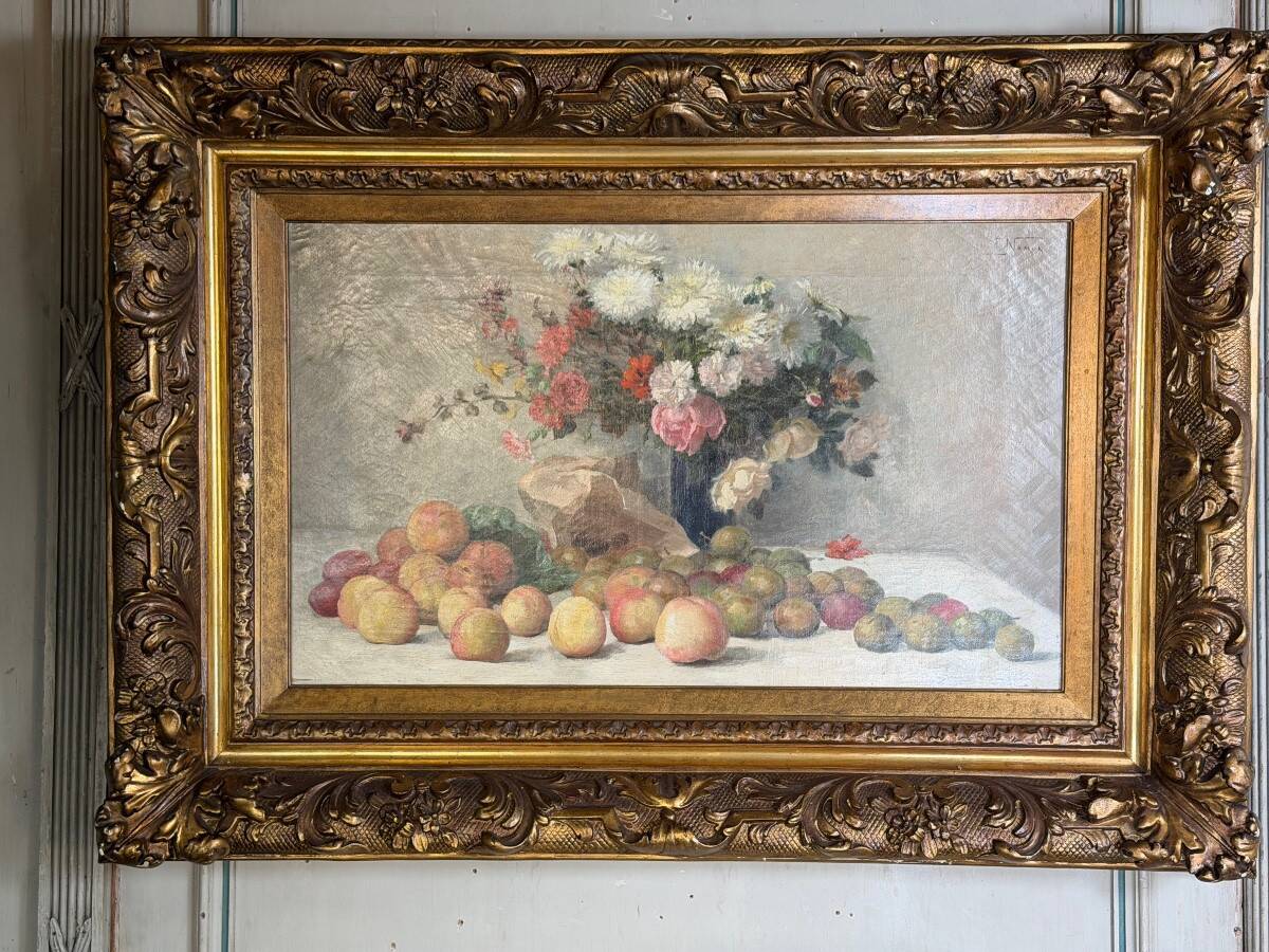Nature morte, huile sur toile signée en haut à droite François Namur (1857-1902)