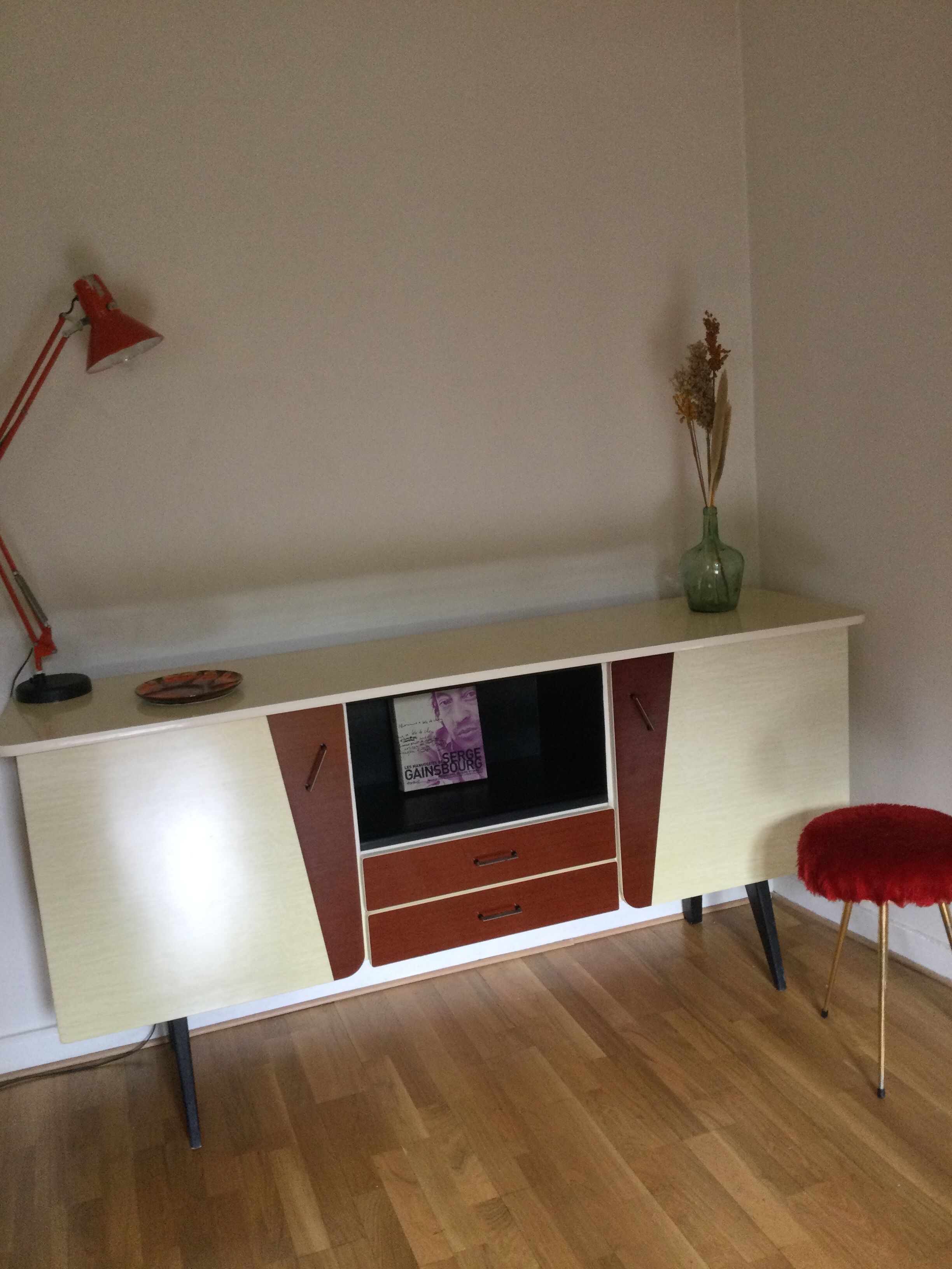 Enfilade vintage bois et formica