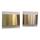 Pair of Staff 1970 wall lights in gold color